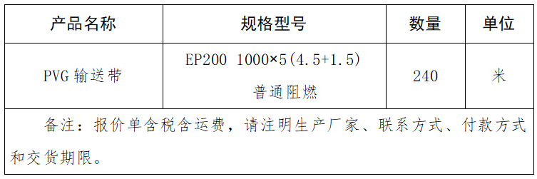 古交市千峰精煤有限公司 PVG輸送帶采購(gòu)項(xiàng)目詢價(jià)公告.png